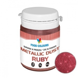 Barwnik spożywczy czerwony rubinowy Ruby Metallic Dust 20 g proszek