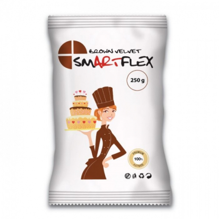 SmartFlex masa cukrowa Velvet Waniliowa brązowa 250 g
