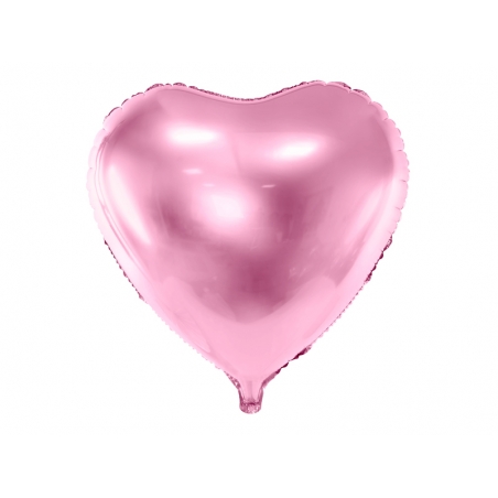 Balon foliowy z helem serce jasny róż 45 cm