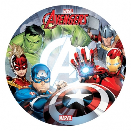 Opłatek na tort Avengers, okrągły 20 cm
