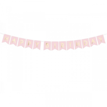 Baner happy birthday róż