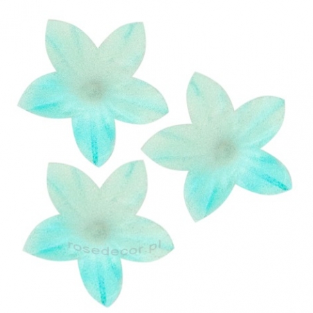 Kwiaty waflowe mini, cieniowane niebieskie