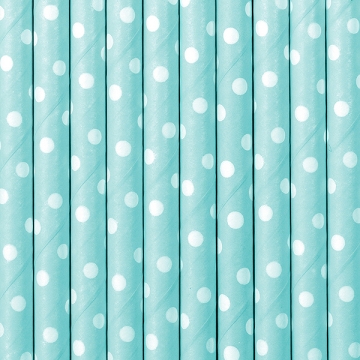 Słomki niebieskie w kropki...