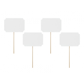 Tabliczka na patyczku biała...