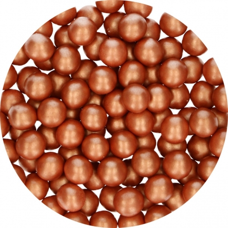 Posypka miedziane perłowe czekoladowe kule FunCakes