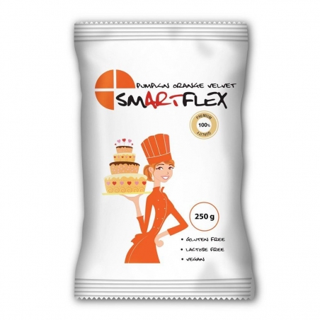 Smartflex masa cukrowa Velvet waniliowa dyniowy pomarańczowy 250 g