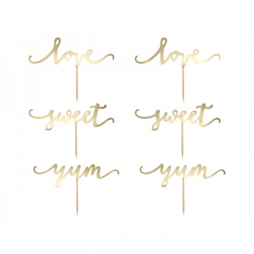 Topper love sweet yum złoty...