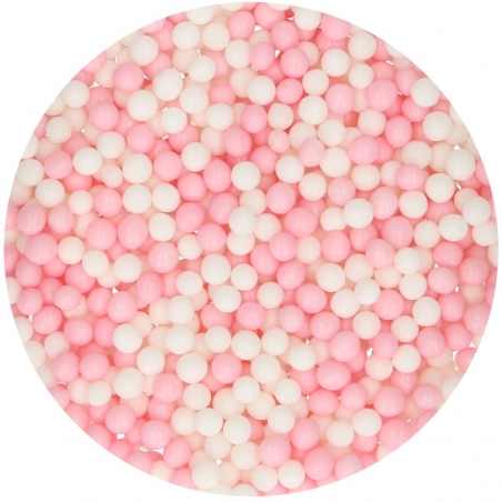 Posypka perełki biało różowe miękkie 60 g FunCakes