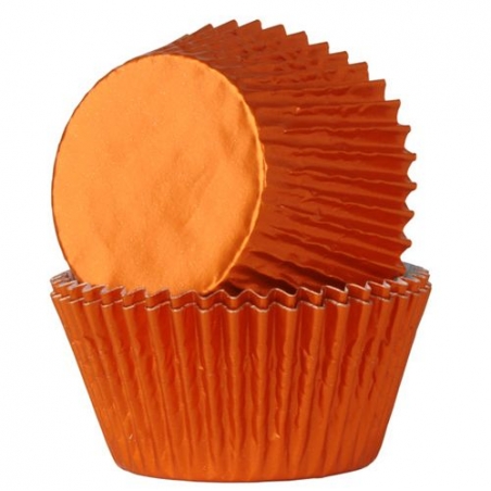 Papilotki do muffinek pomarańczowe metaliczne 24szt. FunCake