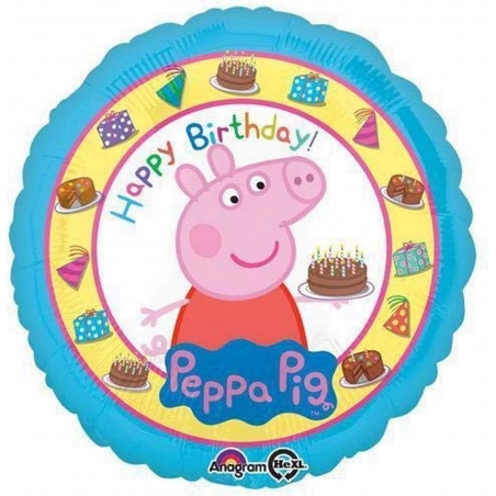 Balon foliowy Happy Birthday Peppa, 1 szt.