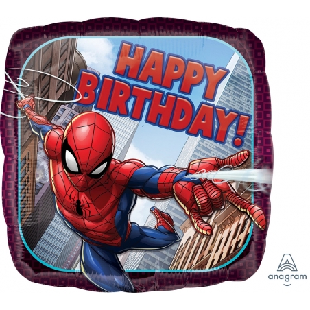 Balon foliowy Happy Birthday Spider Man, 1 szt.
