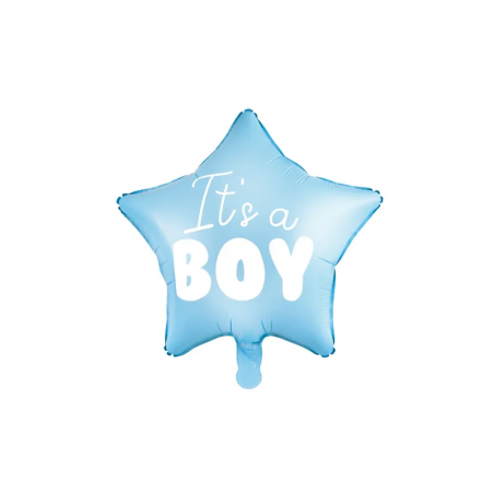 Balon foliowy It's a boy, niebieska gwiazdka, 1 szt.