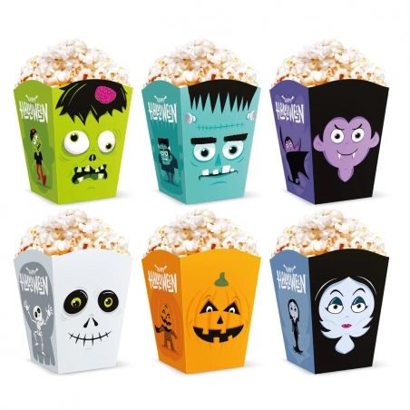 Pudełko na popcorn Halloween 6 szt.