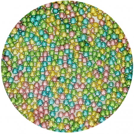 Posypka perełki nabłyszczane kolorowy mix Harlequin 80g FunCakes