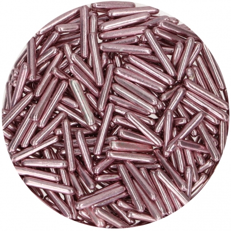 Posypka różowe metaliczne pałeczki dł. 20 mm, 70 g FunCakes