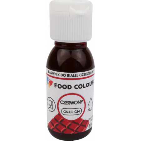 Barwnik spożywczy olejowy  do czekolady czerwony 18 ml Foodcolours