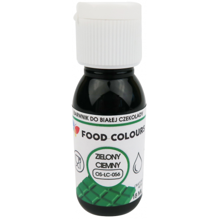 Barwnik spożywczy olejowy do czekolady zielony ciemny 18 ml Foodcolours