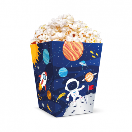 Pudełko na popcorn Kosmos, 6 szt.