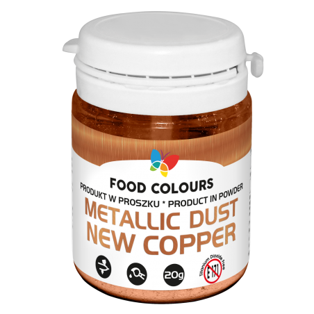 Barwnik spożywczy miedziany New Copper Metallic Dust 20g proszek, Food Colours