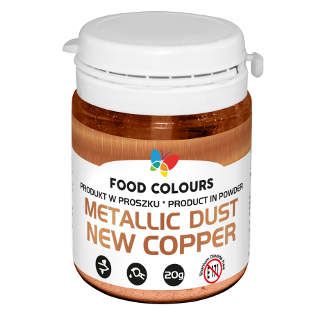 Barwnik spożywczy miedziany New Copper Metallic Dust 20 g proszek, Food Colours