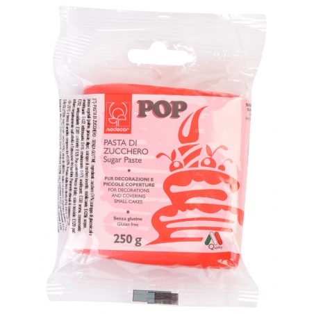 Masa cukrowa lukier plastyczny czerwony Modecor, POP 250g