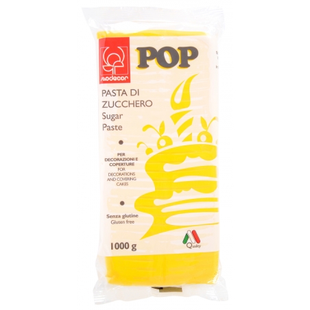 Masa cukrowa lukier plastyczny żółty Modecor, POP 1 kg