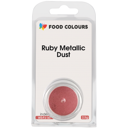 Barwnik spożywczy czerwony rubinowy Ruby Metallic Dust 2,5 g proszek, Food Colours