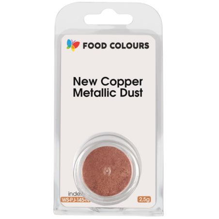 Barwnik spożywczy miedziany New Copper Metallic Dust 2,5g proszek, Food Colours