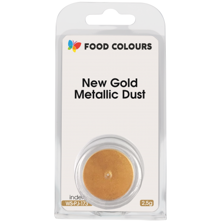 Barwnik spożywczy złoty New Gold Metallic Dust 2,5g proszek, Food Colours