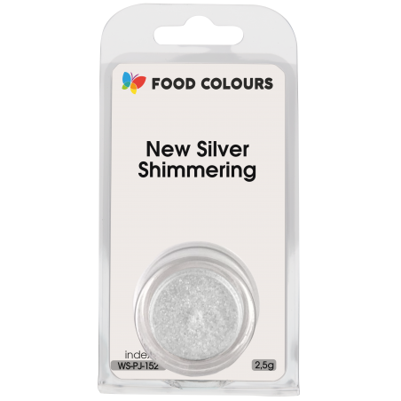 Barwnik spożywczy srebrny w proszku New Silver Shimmering 2,5 g - Food Colours