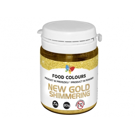 Barwnik spożywczy złoty New Gold Shimmering proszek, Food Colours 20g