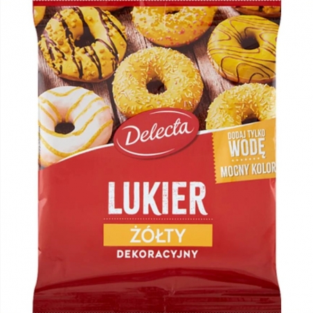 Lukier do dekoracji żółty 80 g, Delecta