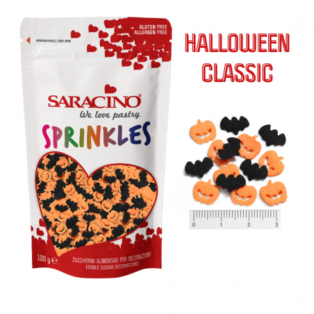 Posypka Halloween mix nietoperze i dynie 100 g, Saracino