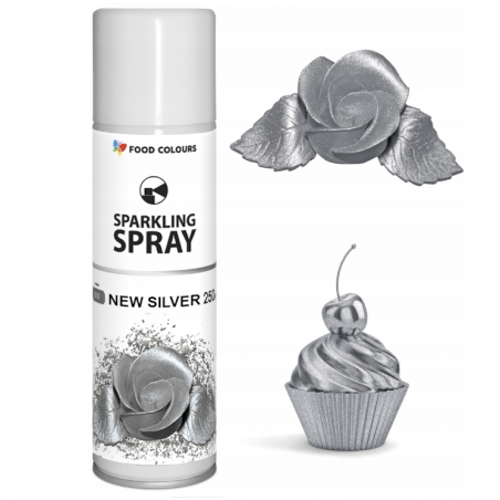 Barwnik spożywczy srebrny New Silver 250 ml spray, Food Colours
