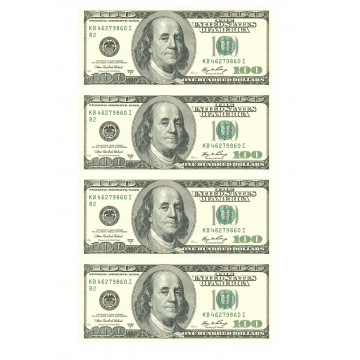 Banknot 100 Dolarów x 4,...