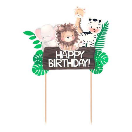Topper na tort Happy Birthday zwierzątka