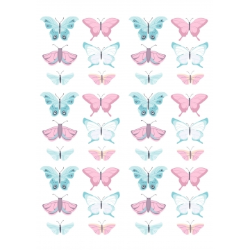 Motyle pastelowe, wydruk na...