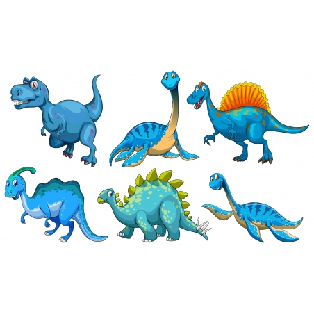 Dinozaury niebieskie, wydruk na papierze skrobiowym lub cukrowym