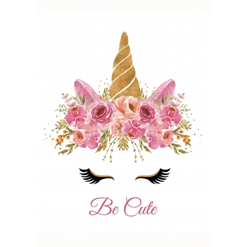 Jednorożec Be cute, wydruk...