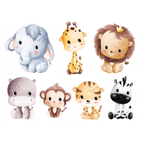 Dżungla Baby animals, wydruk na papierze skrobiowym lub cukrowym