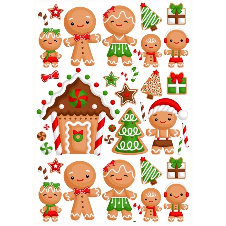 Gingerbread family, wydruk na papierze skrobiowym lub cukrowym