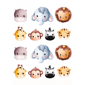 Baby animals face, wydruk...