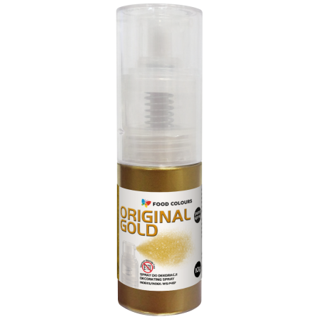 Barwnik spożywczy złoty Original Gold - puder suchy spray, Food Colours 10g
