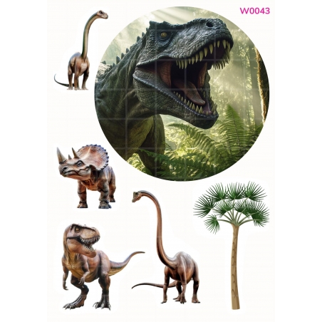 Dinozaury Jurassic Park, wydruk na papierze skrobiowym lub cukrowym