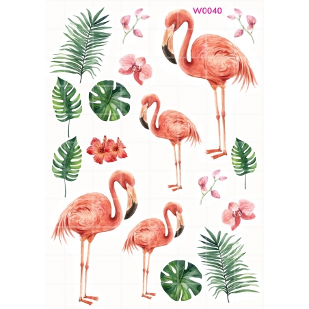 Flamingi, wydruk na papierze skrobiowym lub cukrowym