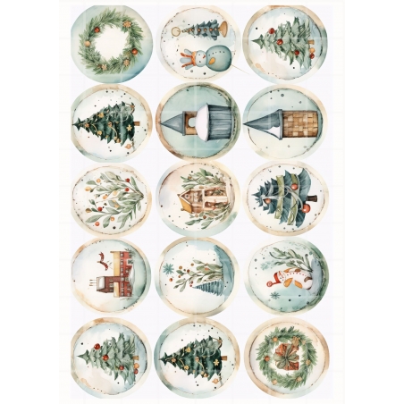 Vintage Christmas na pierniczki, wydruk na papierze skrobiowym lub cukrowym