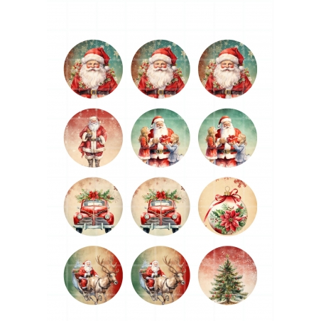 Christmas Time na muffinki śr. 5cm, wydruk na papierze skrobiowym lub cukrowym