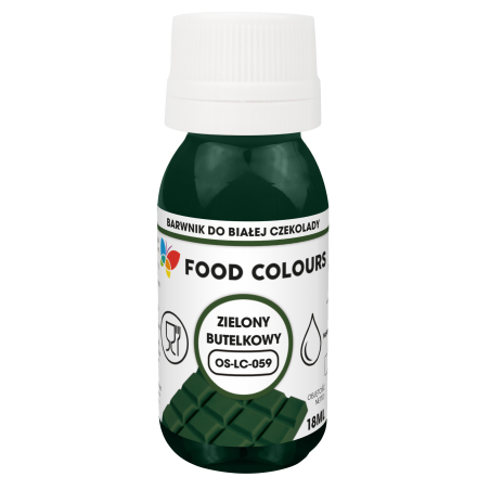 Barwnik spożywczy olejowy do czekolady zielony butelkowy 18ml Food Colours