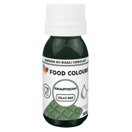 Barwnik spożywczy olejowy do czekolady zielony eukaliptusowy 18 ml Food Colours
