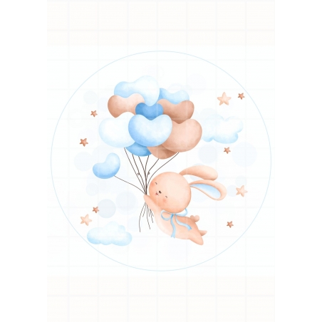 Baby bunny w błękicie, wydruk na papierze skrobiowym lub cukrowym